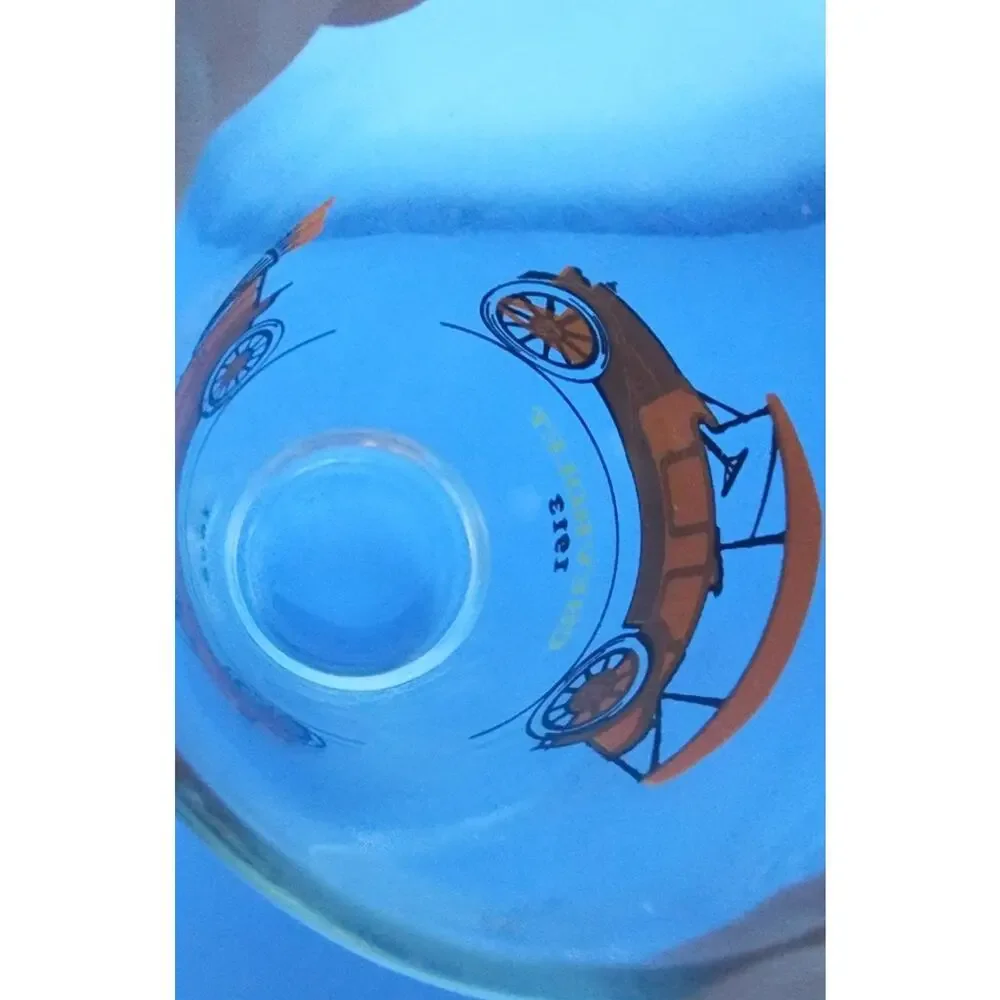 Hazel Atlas Antique Car Glass Cup 1908 Ford 1913 Chevrolet